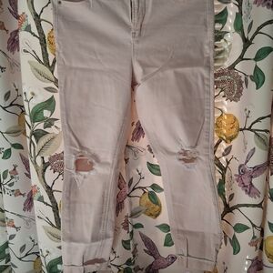 Old Navy Women's Distressed Jeans in Light Pink